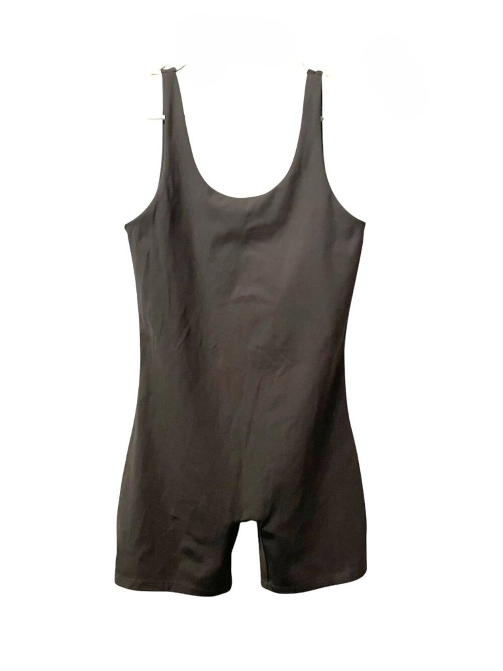 girlfriend collective Black Scoop-Neck Bike Unitard Romper Jumpsuit